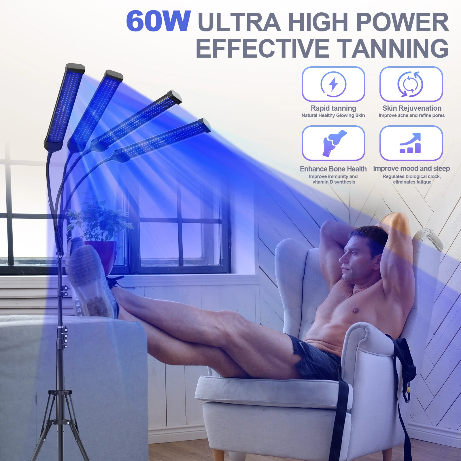 UV Tanning Lamp for Face & Bod – обзор и цена Light Therapy Glasses