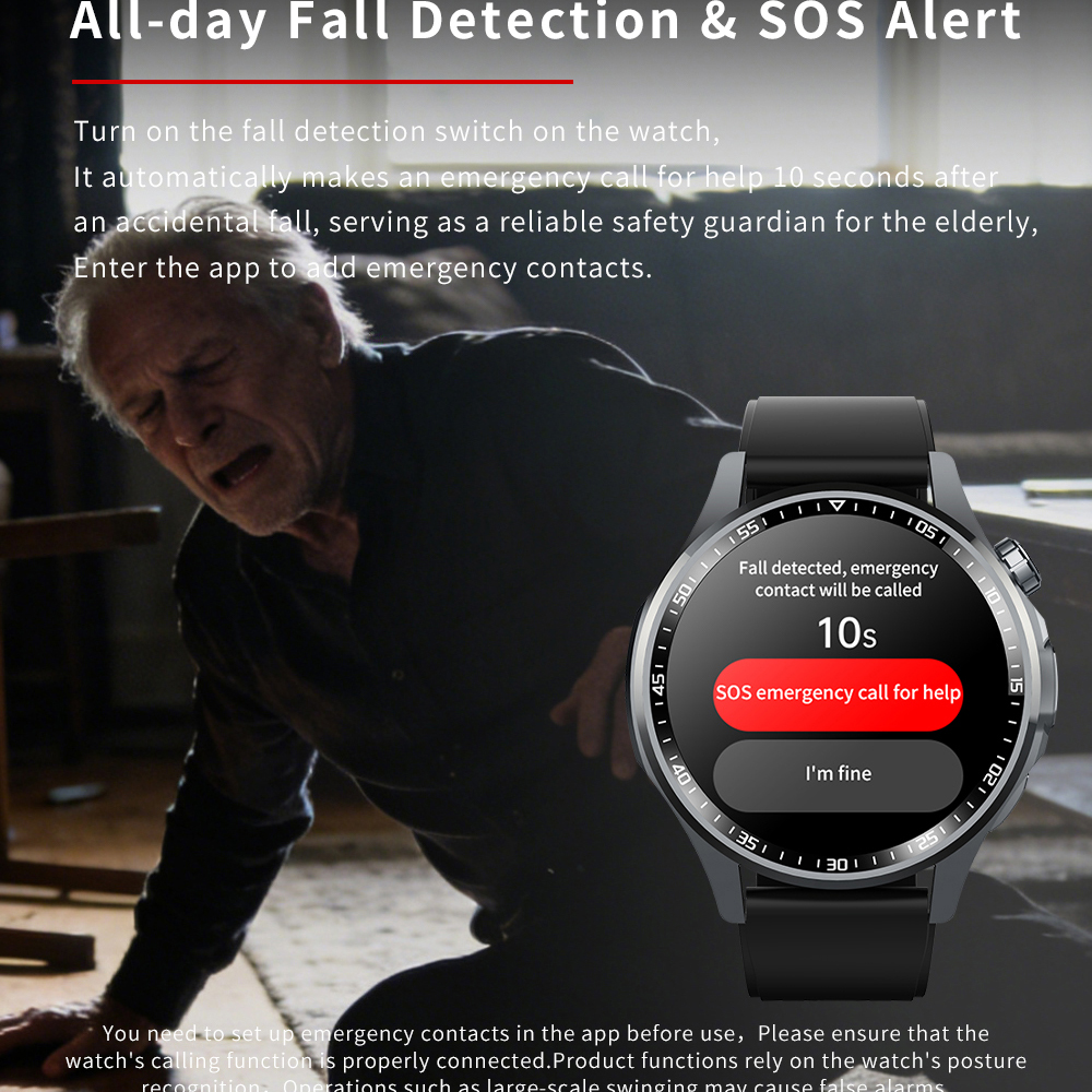 SOS Alert Heart Rate Fitness S – обзор и цена Fall Detection Watch