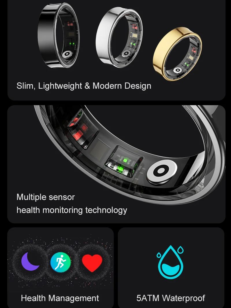 New Smart Ring R09 Health Moni – обзор и цена Temperature Ring Skin